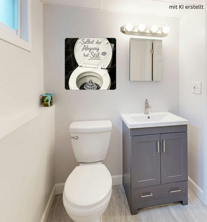WC Toilette Silber Abgang mit Stil