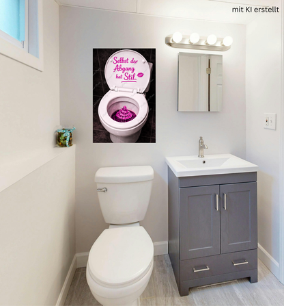 WC Toilette Pink Abgang mit Stil