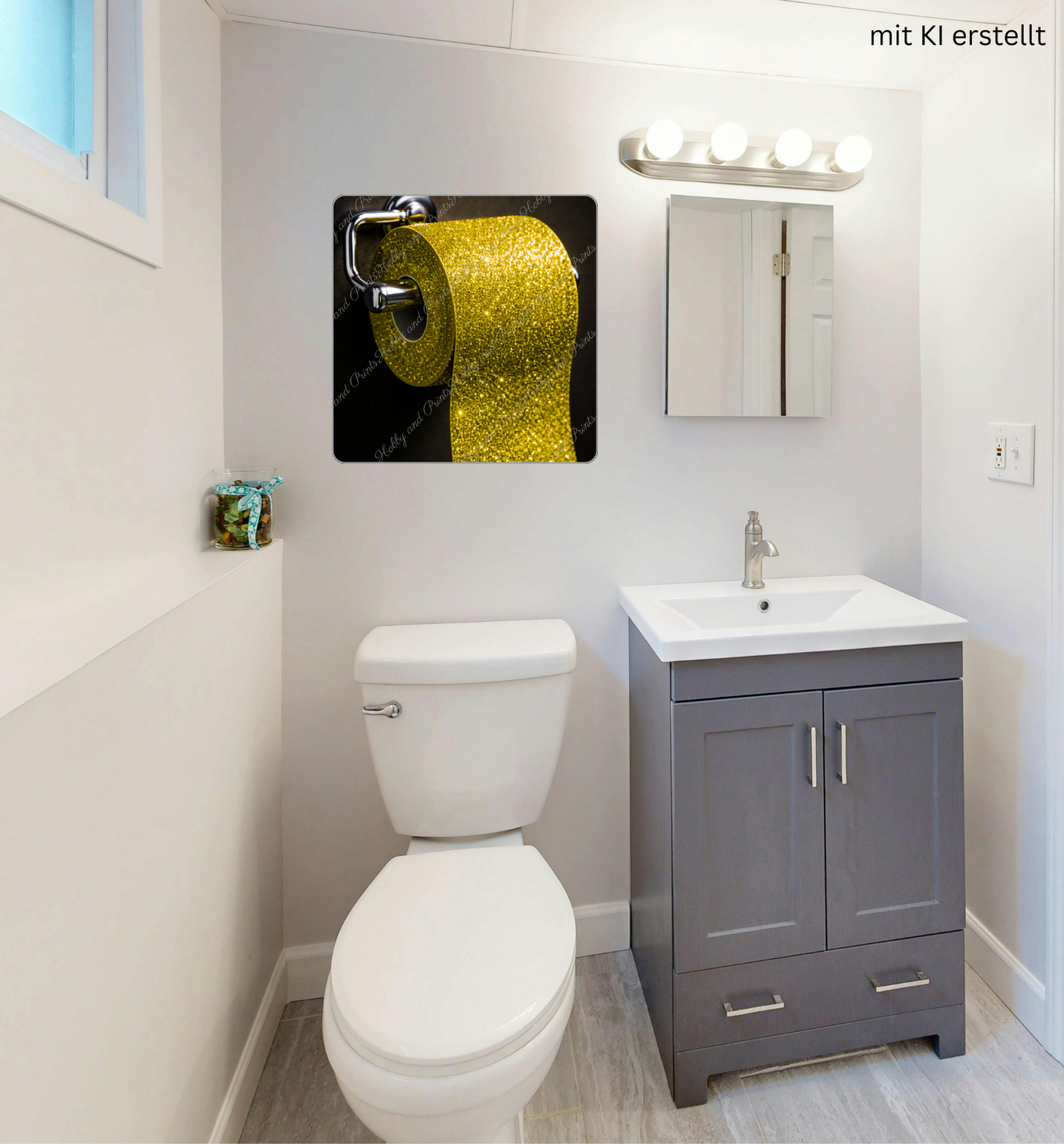 Glitzer Toilettenpapier gold