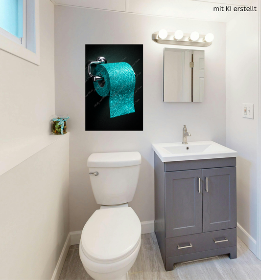 Glitzer Toilettenpapier türkis
