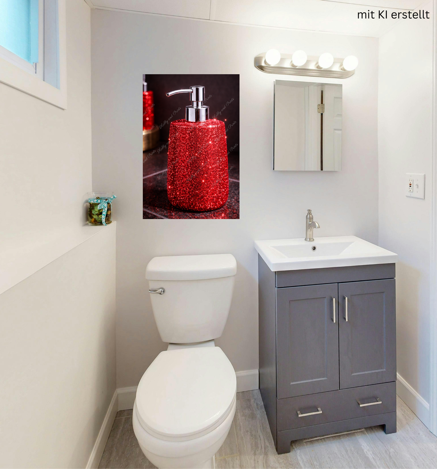 Glitzer Seifenspender Rot – Luxus Badezimmer Deko
