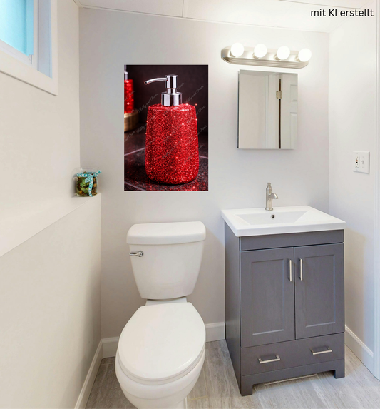 Glitzer Seifenspender Rot – Luxus Badezimmer Deko