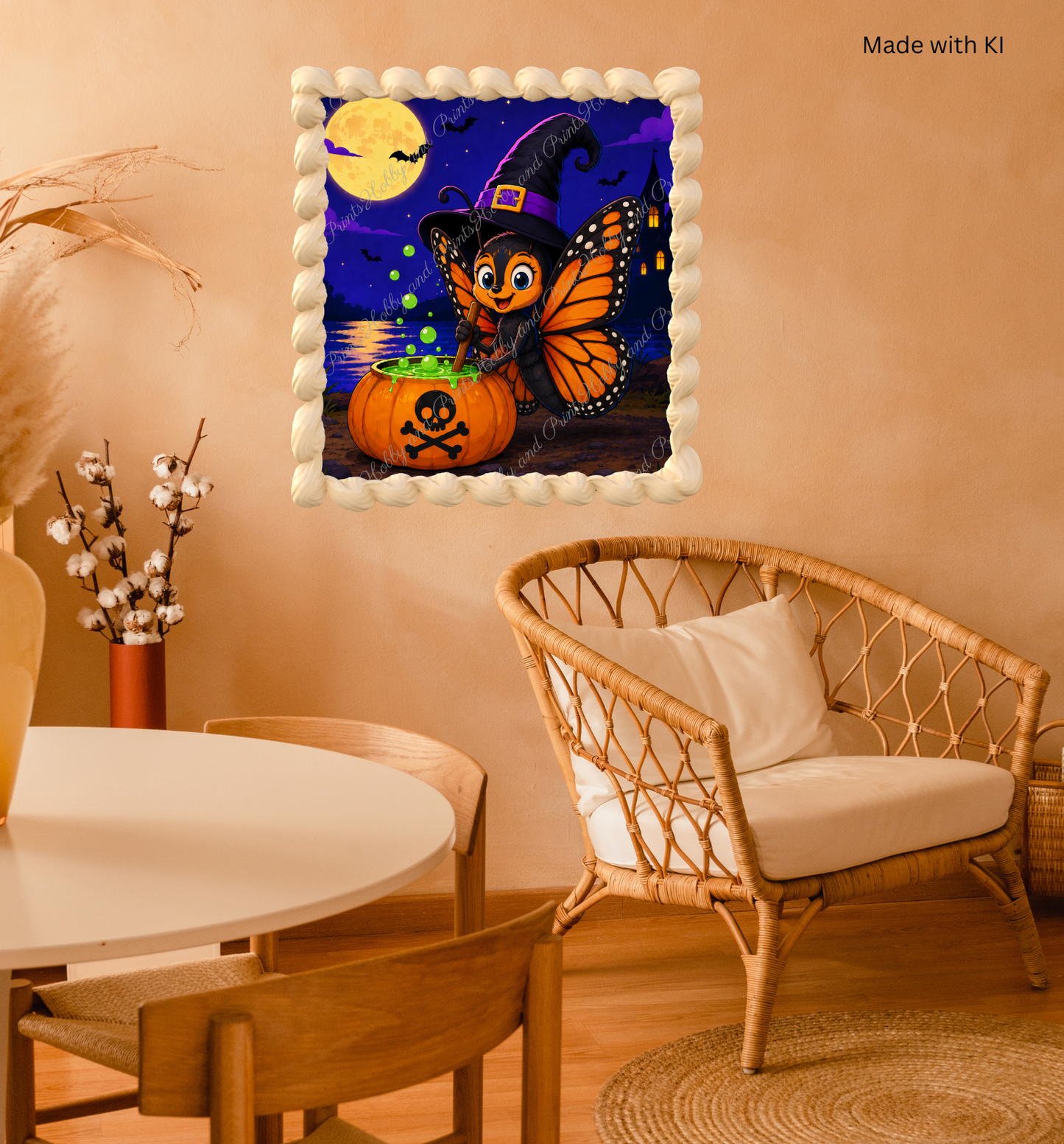 Halloween Schmetterling mit Hexenhut