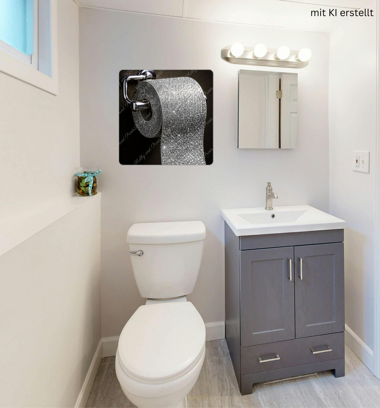 Glitzer Toilettenpapier silber