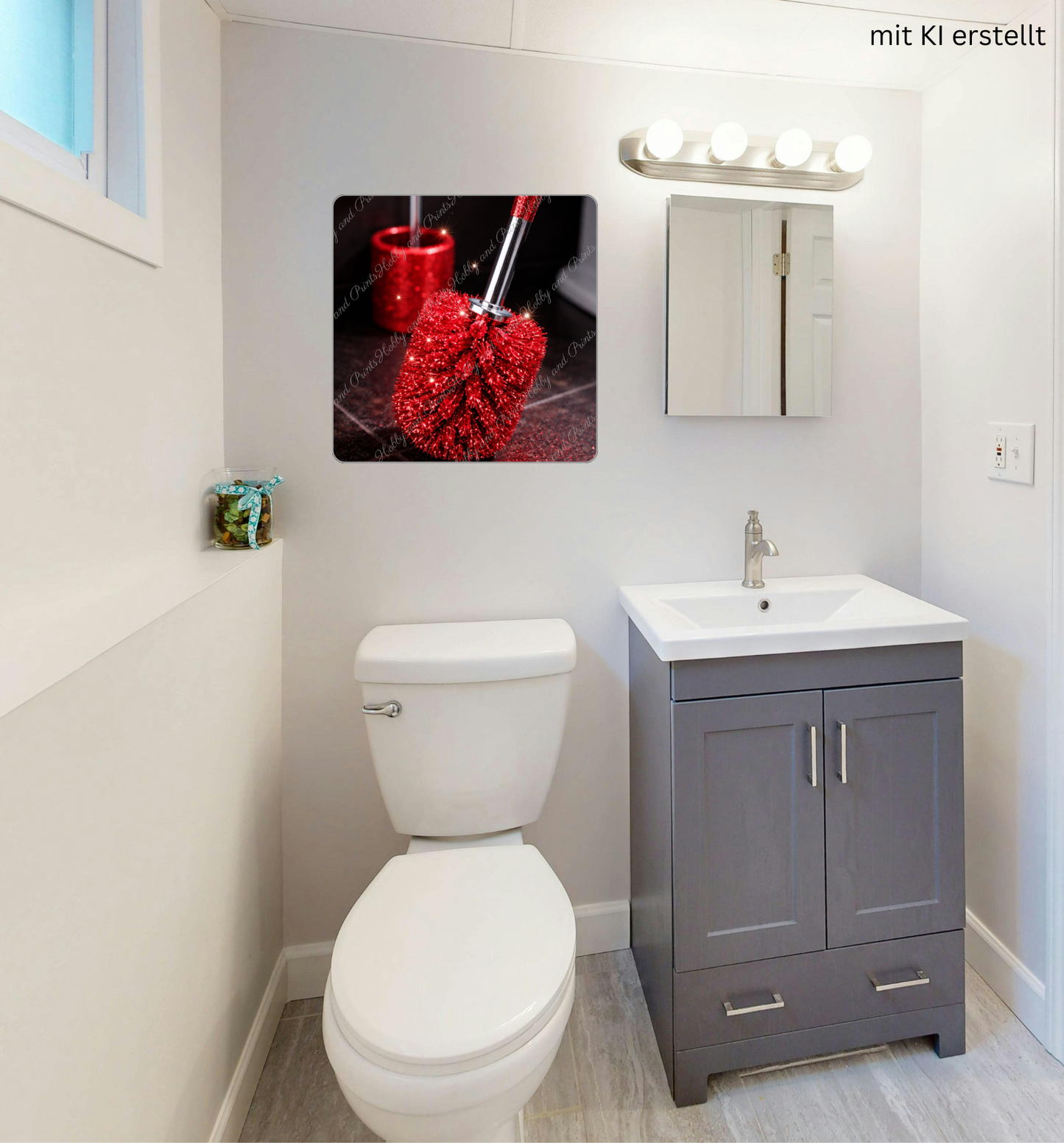 WC Bürste Rot Glitzer Klobürste