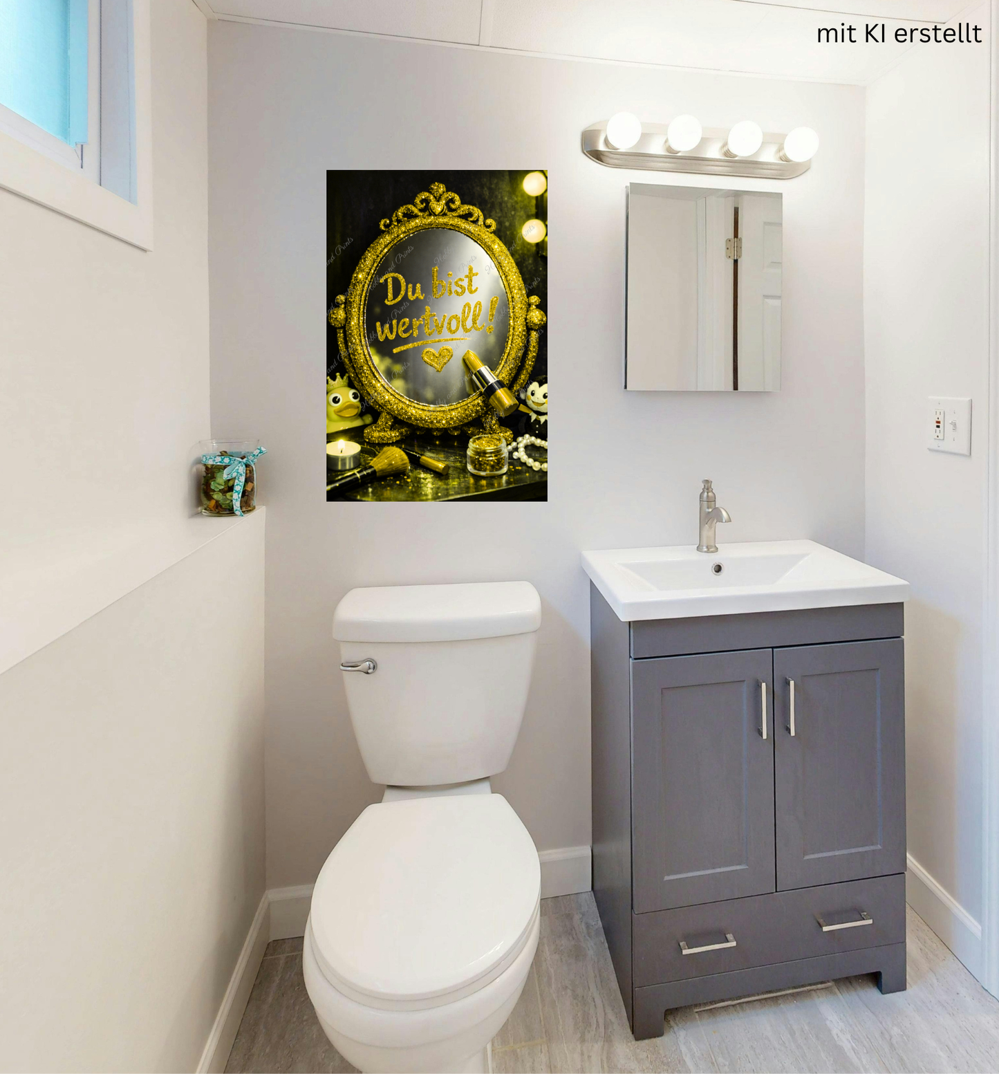 „Du bist wertvoll“ Spiegel – Gold Glamour Statement