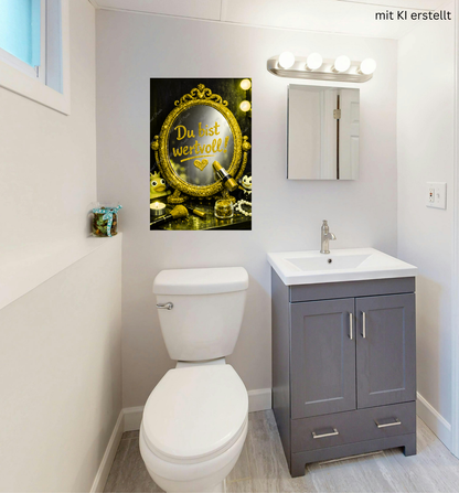 „Du bist wertvoll“ Spiegel – Gold Glamour Statement