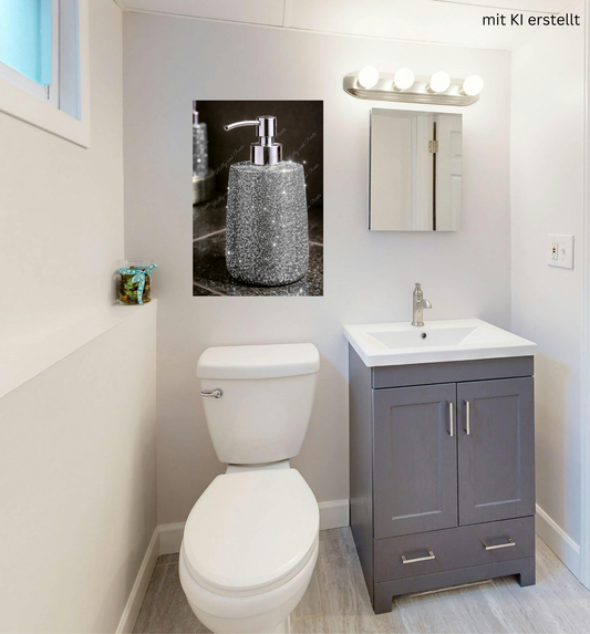 Glitzer Seifenspender Silber – Luxus Badezimmer Deko