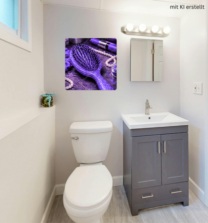 Violette Glitzer Haarbürste – Luxus Beauty Glamour