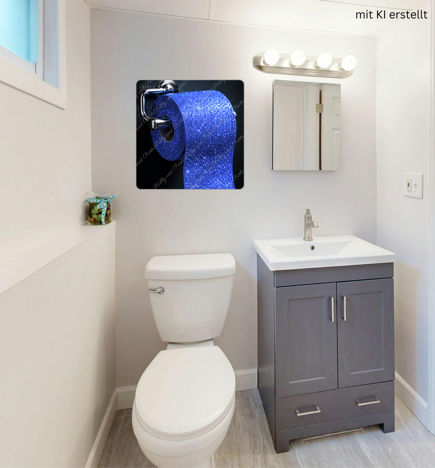 Glitzer Toilettenpapier blau