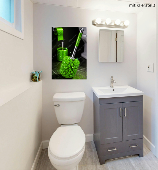 WC Bürste grün Glitzer Klobürste