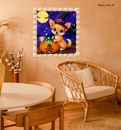 Halloween Hund Chihuaha mit Hexenhut