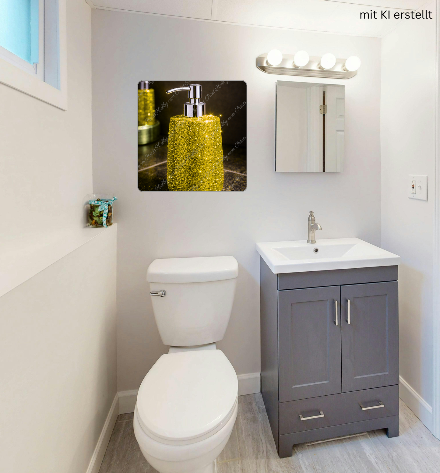 Glitzer Seifenspender Gold – Luxus Badezimmer Deko