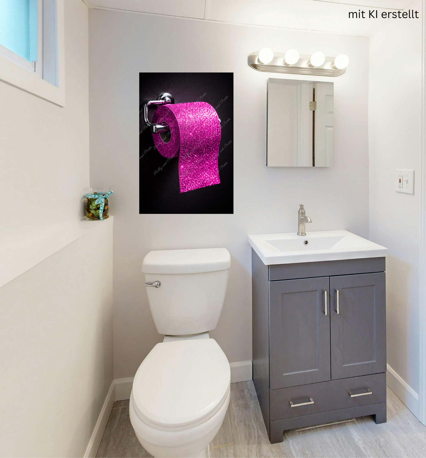 Glitzer Toilettenpapier pink