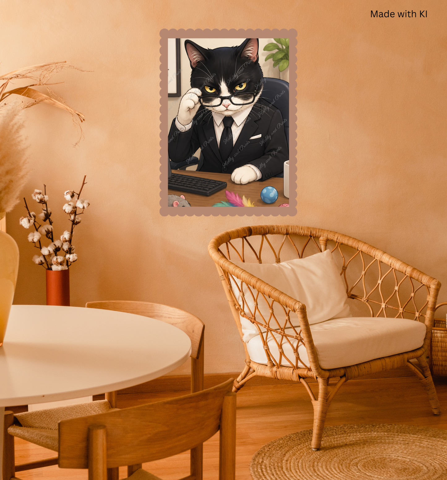 Cat Boss – Süße Katze im Anzug am Schreibtisch