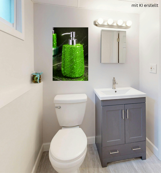 Glitzer Seifenspender Grün – Luxus Badezimmer Deko