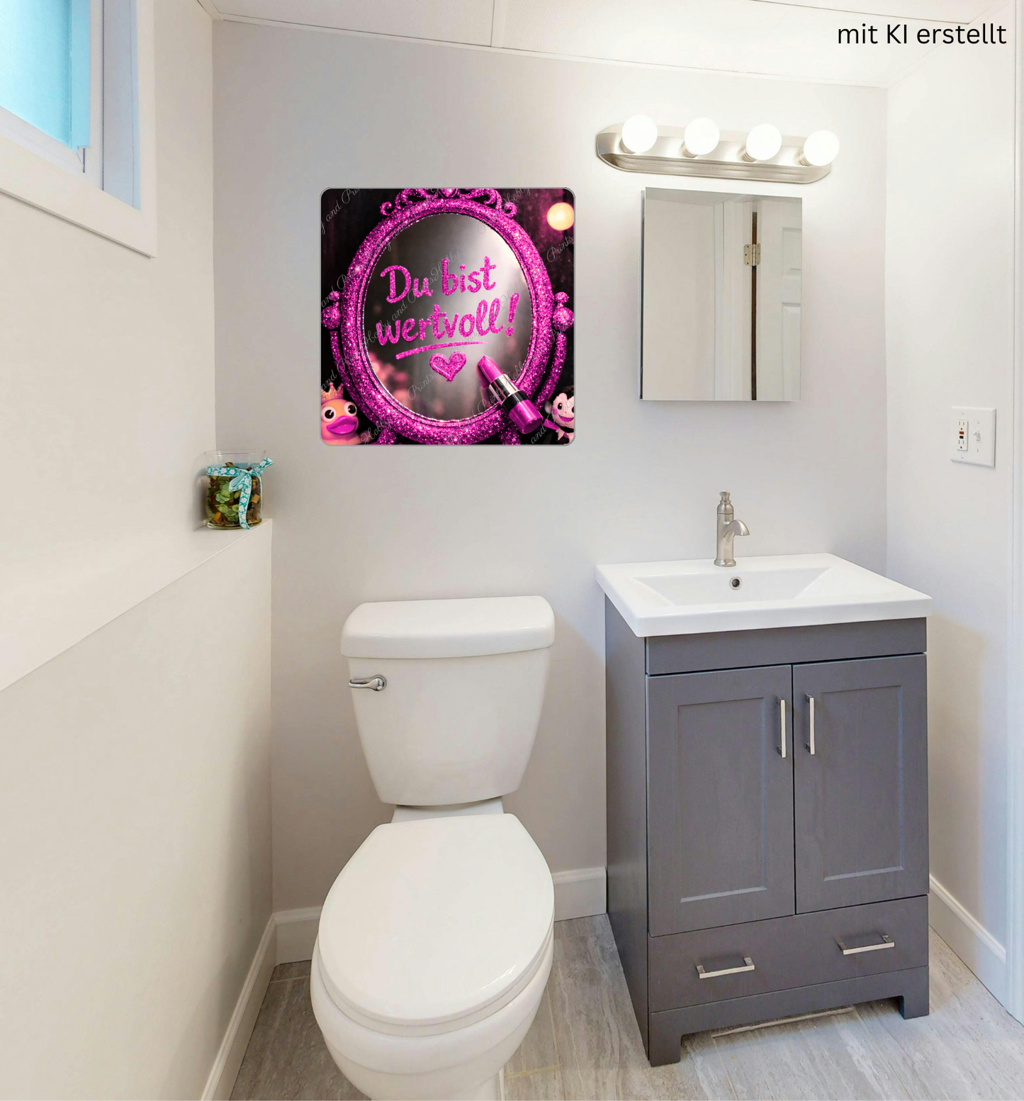 „Du bist wertvoll“ Spiegel – Pink Glamour Statement
