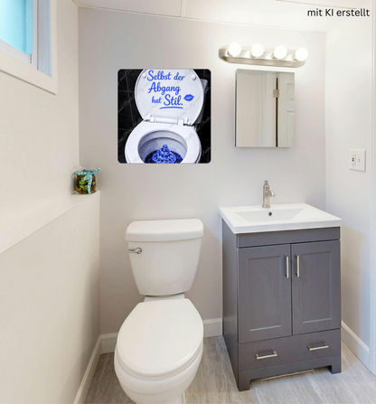 WC Toilette Blau Abgang mit Stil