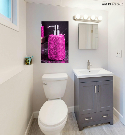 Glitzer Seifenspender Pink – Luxus Badezimmer Deko
