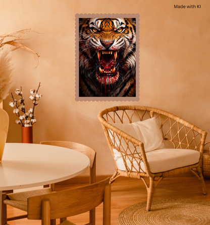 Wilder Tiger mit blutiger Schnauze