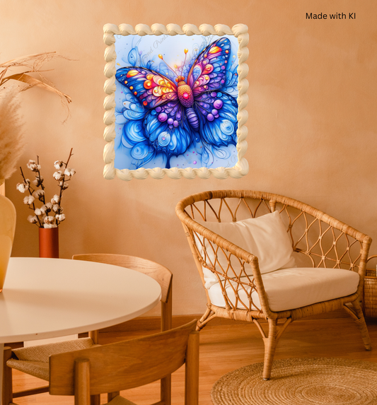 Bunter Schmetterling in gelb blau