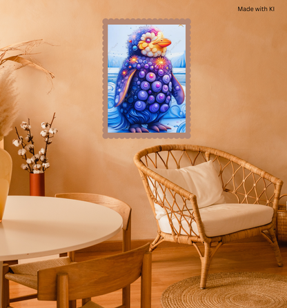 Bunter Pinguin in gelb blau