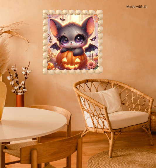 Fledermaus im Halloween-Kürbis
