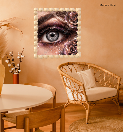 Glamour Auge mit glitzernden Rosen
