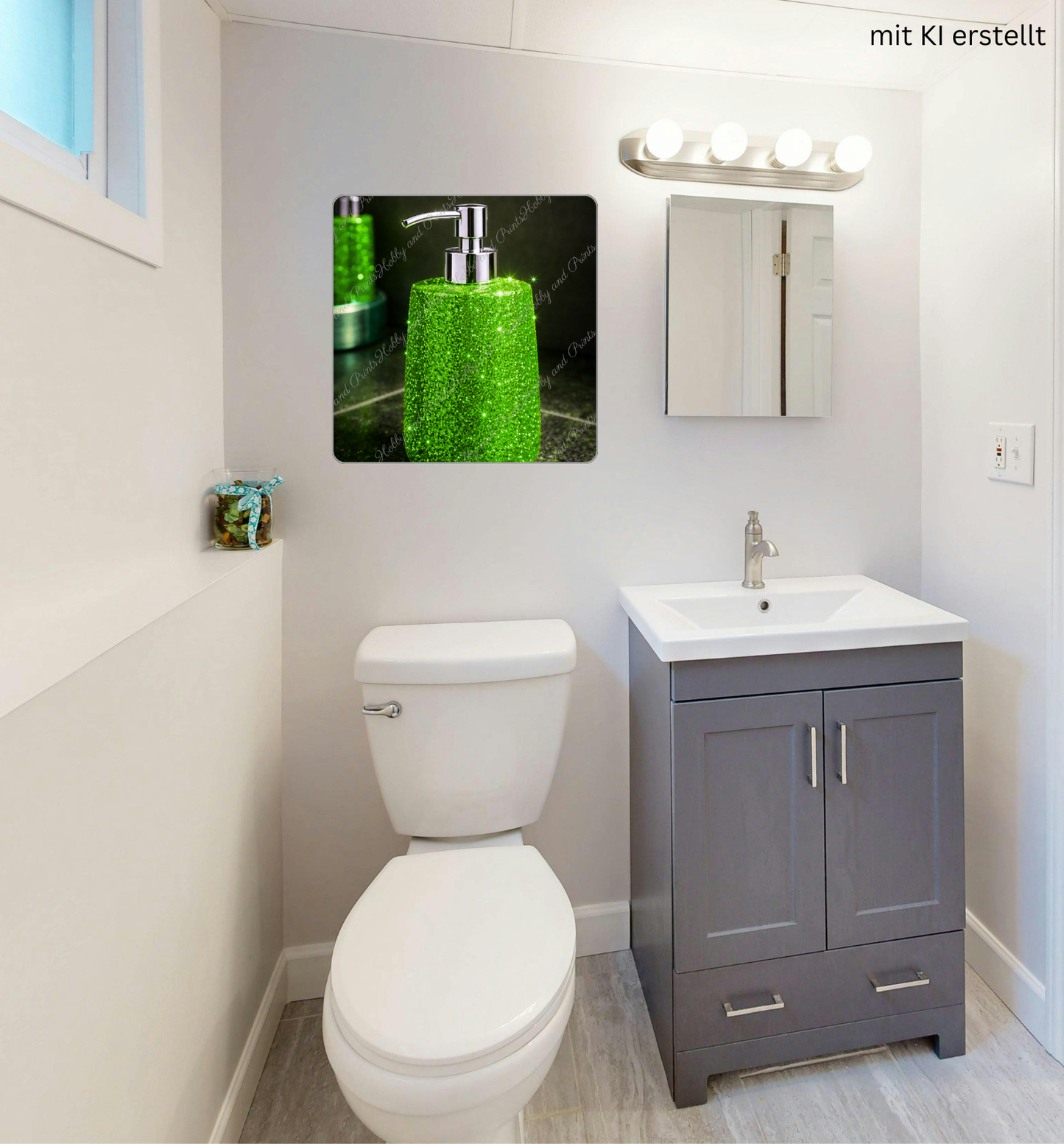 Glitzer Seifenspender Grün – Luxus Badezimmer Deko