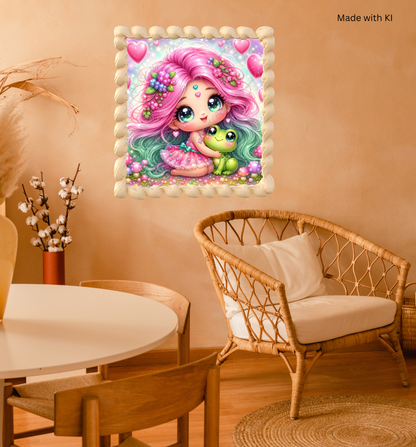Mädchen mit süßem Frosch