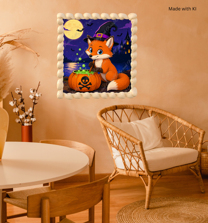 Halloween Fuchs mit Hexenhut