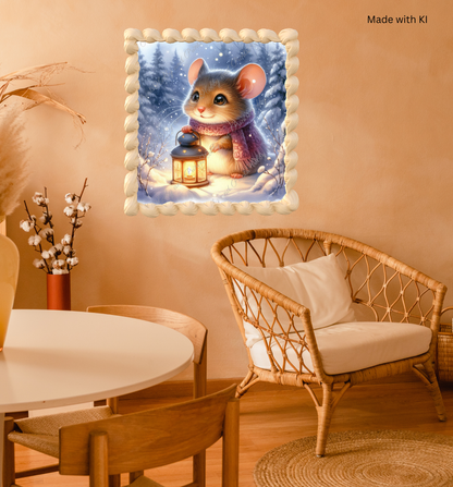 Wintermaus mit Laterne