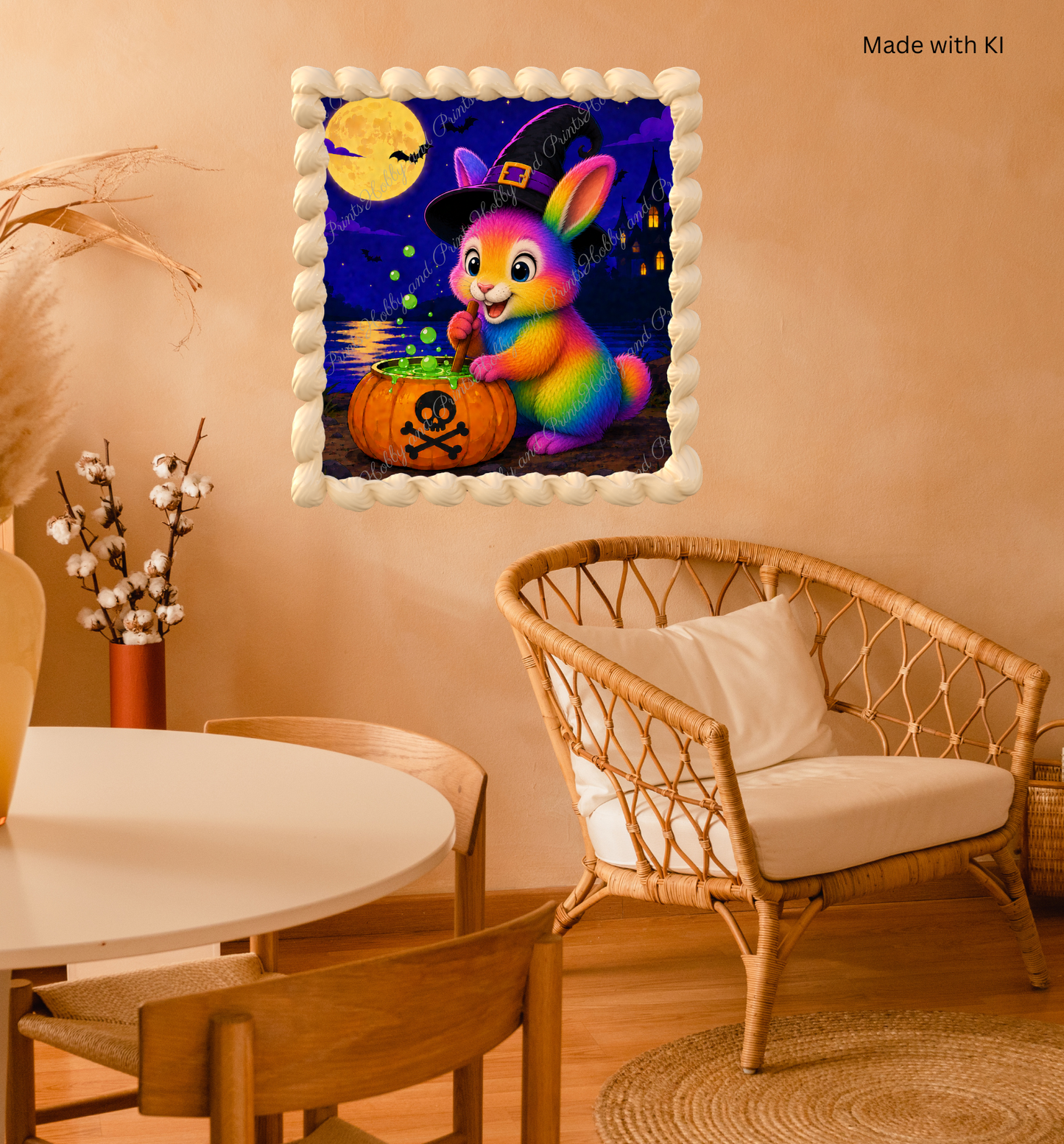 Halloween Hase mit Hexenhut