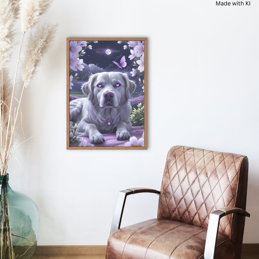 magischer Golden Retriever bei Nacht