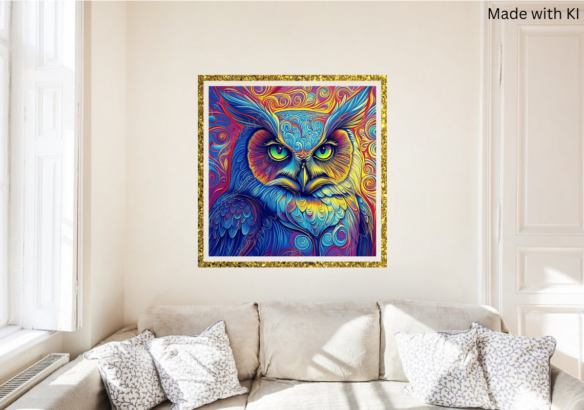 Psychedelische Eule Hedwig