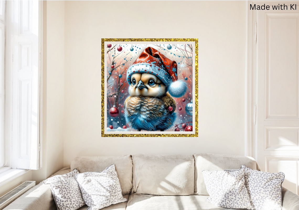 Küken Piep mit Weihnachtsmütze