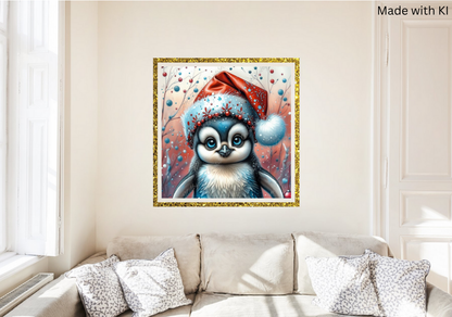 Pinguin Sascha mit Weihnachtsmütze