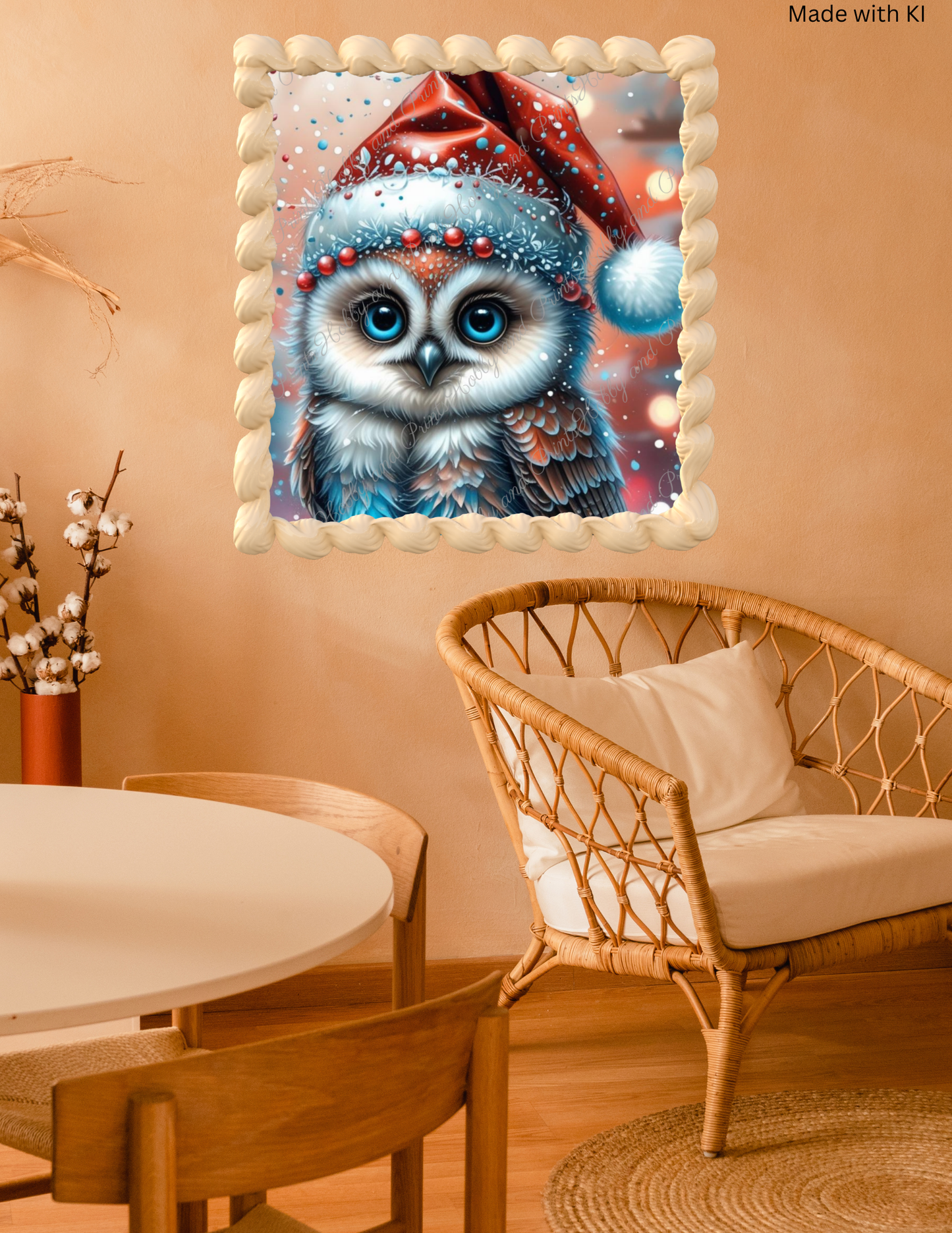 Eule Loreen mit Weihnachtsmütze
