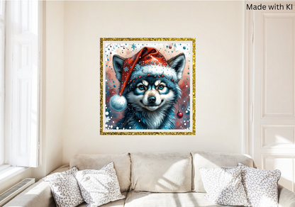 Wolf Lothar mit Weihnachtsmütze