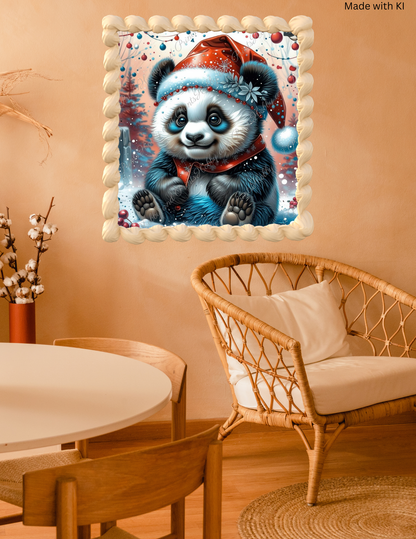 Pandabär Will mit Weihnachtsmütze