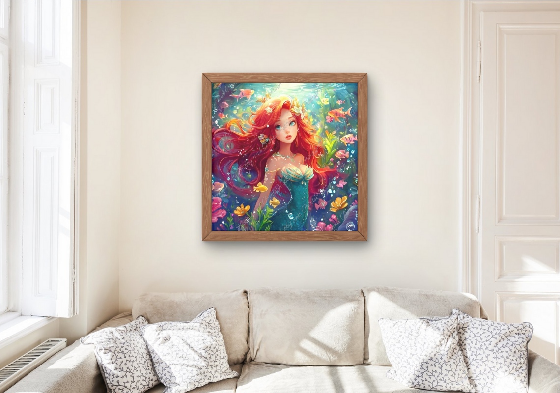 Meerjungfrau mit roten Haaren 50*50cm
