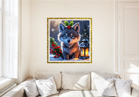 kleiner Wolf im Winter