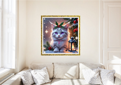 kleine Katze im Schnee