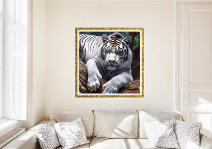 Weißer Tiger mit goldenen Krallen