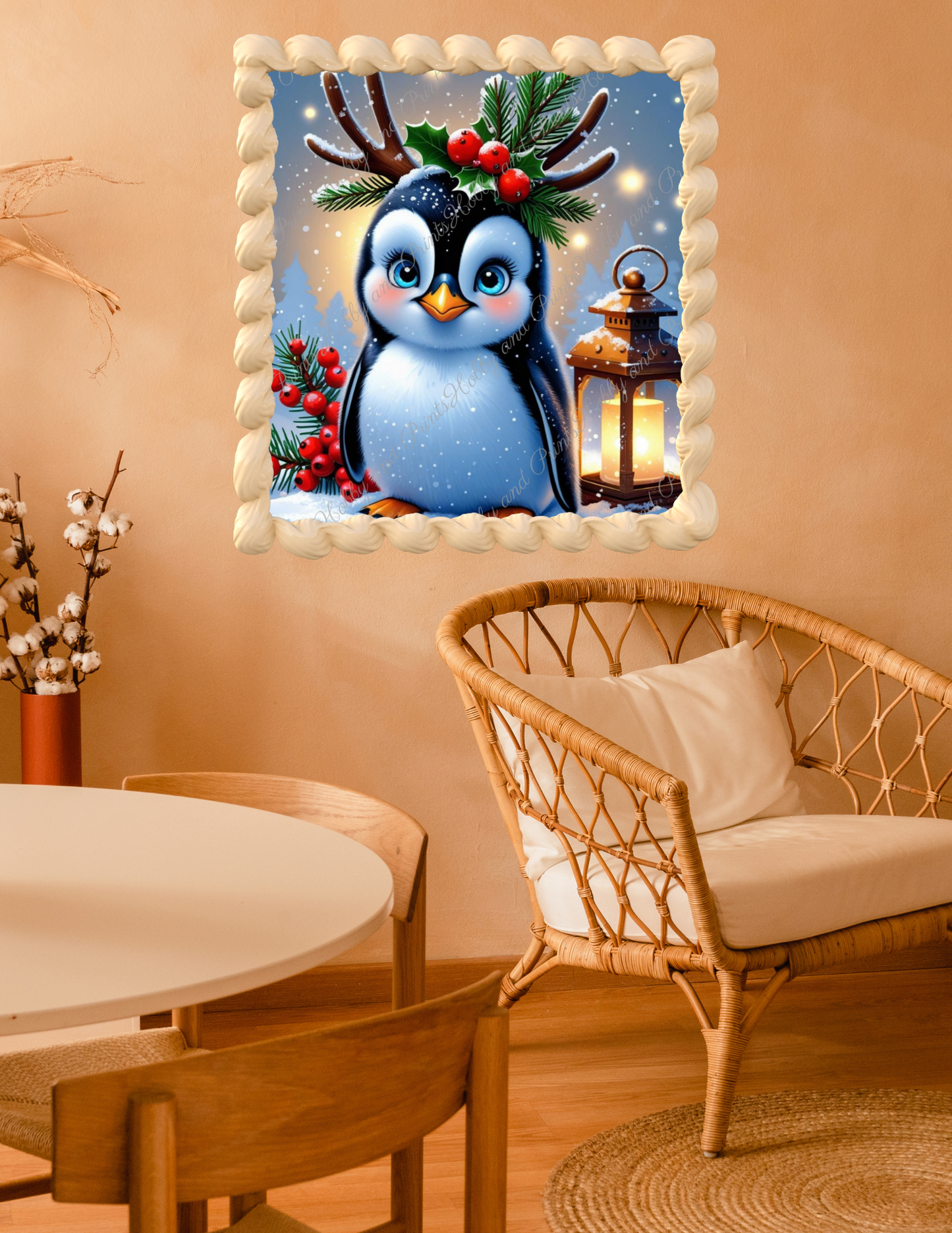 kleiner Pinguin im Schnee 40*40cm