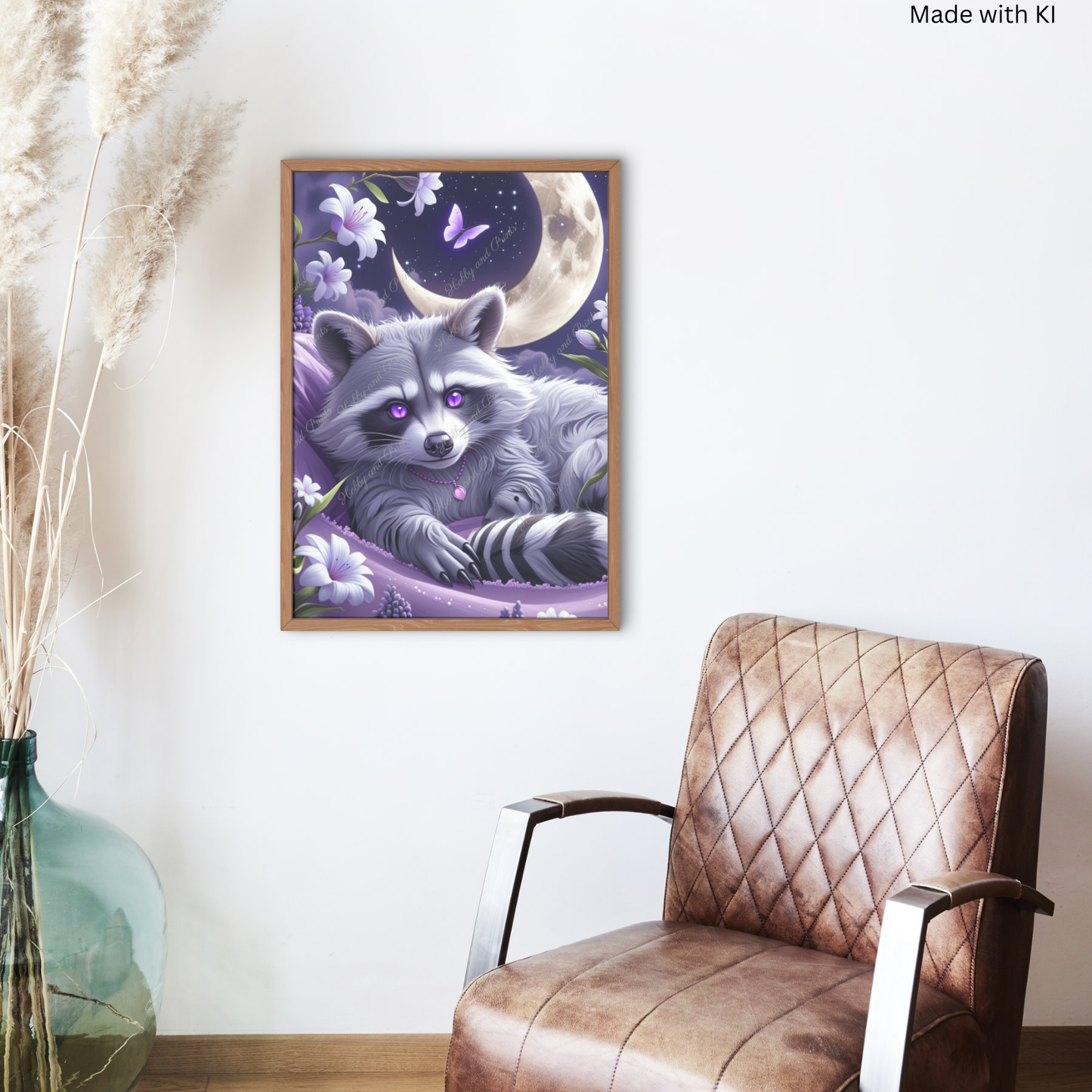 süßer Waschbär bei Nacht