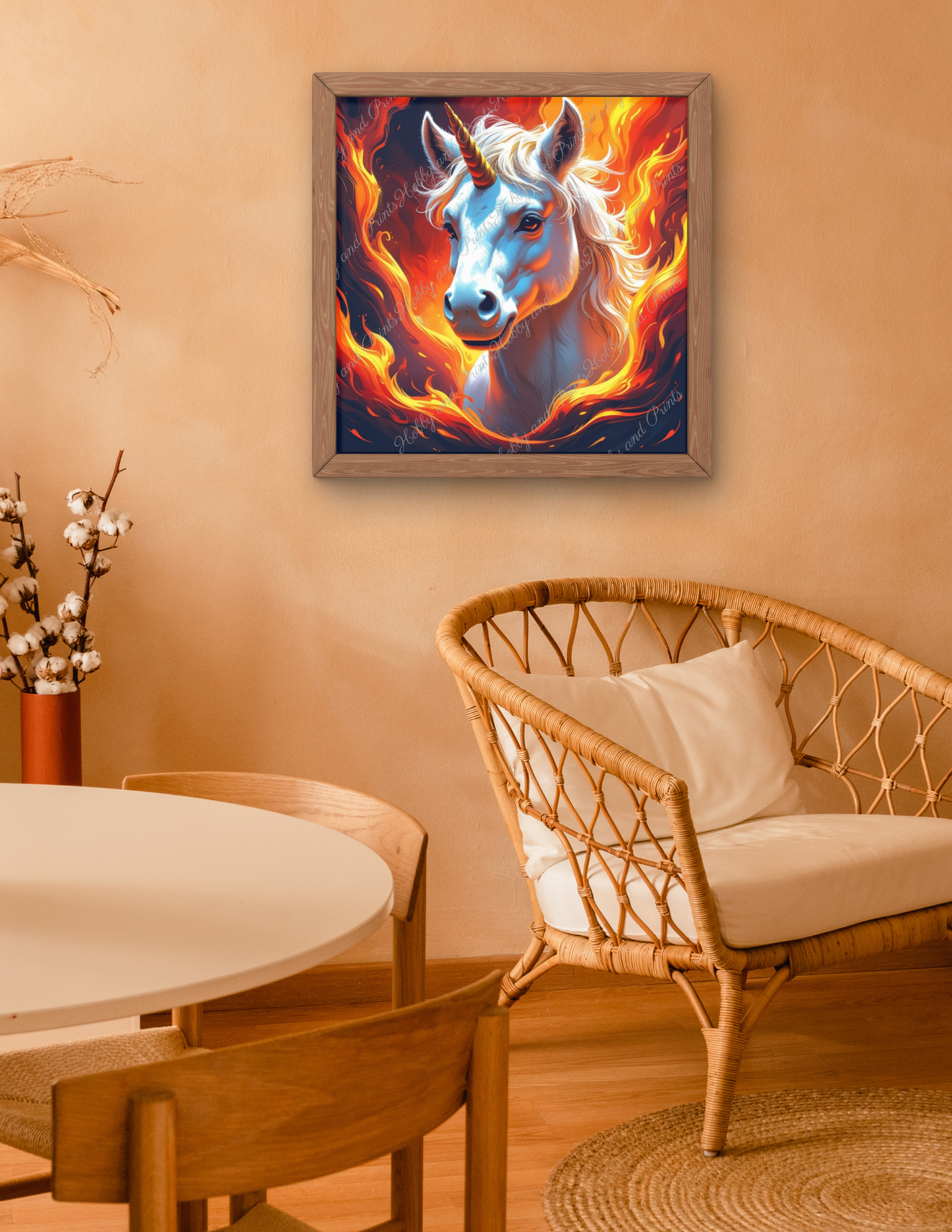 Einhorn im Flammenwirbel