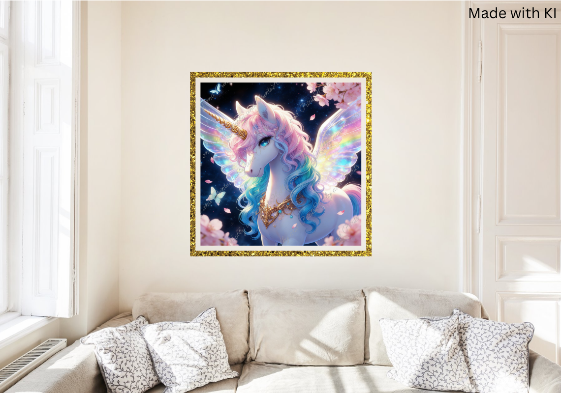 Einhorn Rainbow bei Nacht