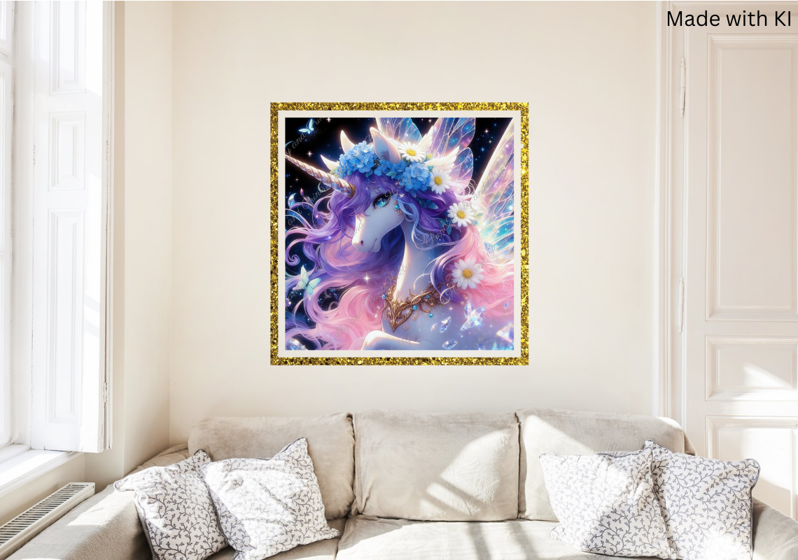 Einhorn Violetta bei Nacht