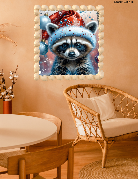 Waschbär Gabi mit Weihnachtsmütze